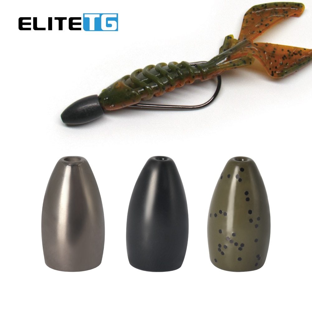Elite TG vonfram Sinker lật trọng lượng Texas/Carolina giàn chì lưới câu cá bass thu hút accessorys vonfram Trọng lượng 1.8g-14g bả