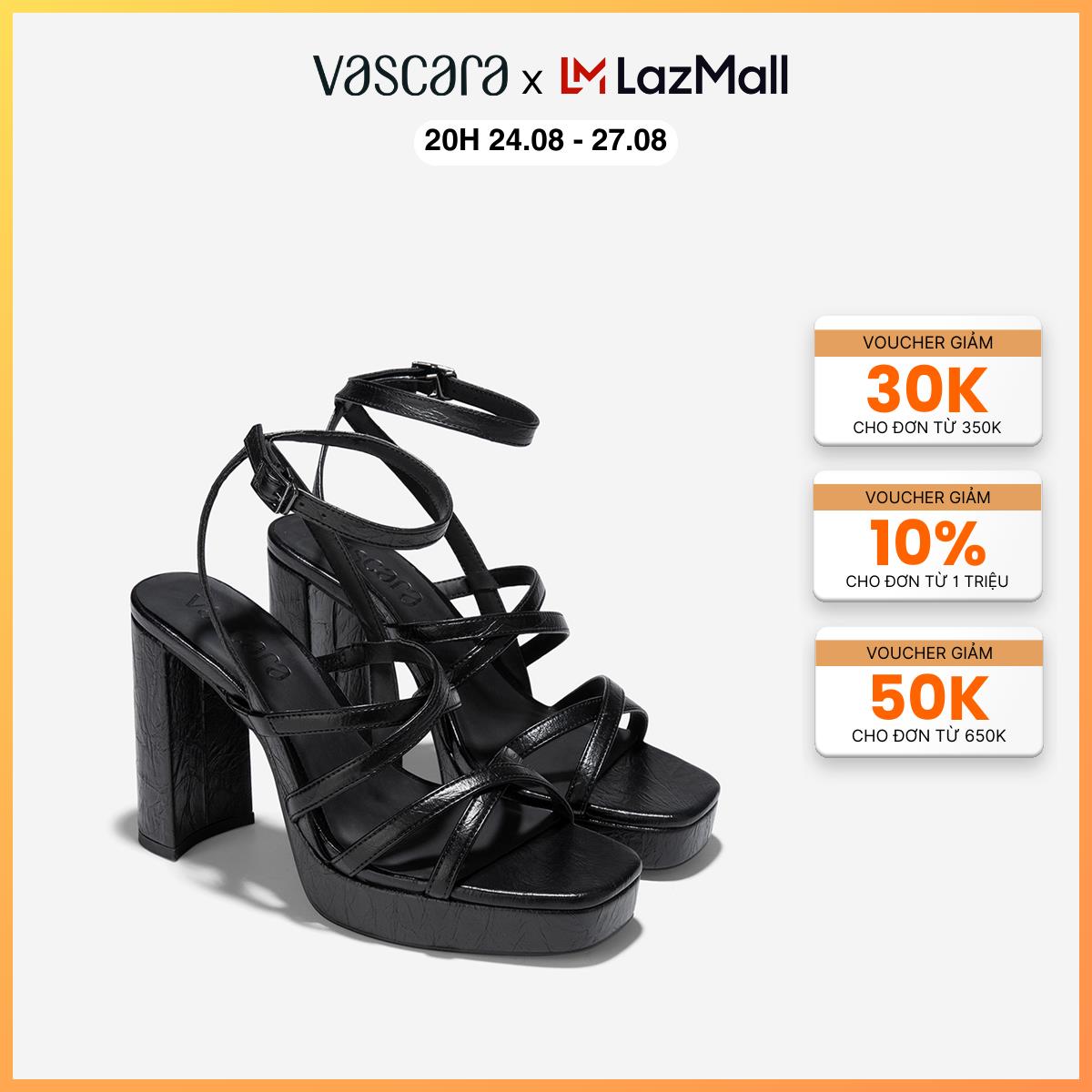 Vascara giày sandal phối dây vân nứt - sdn 0782