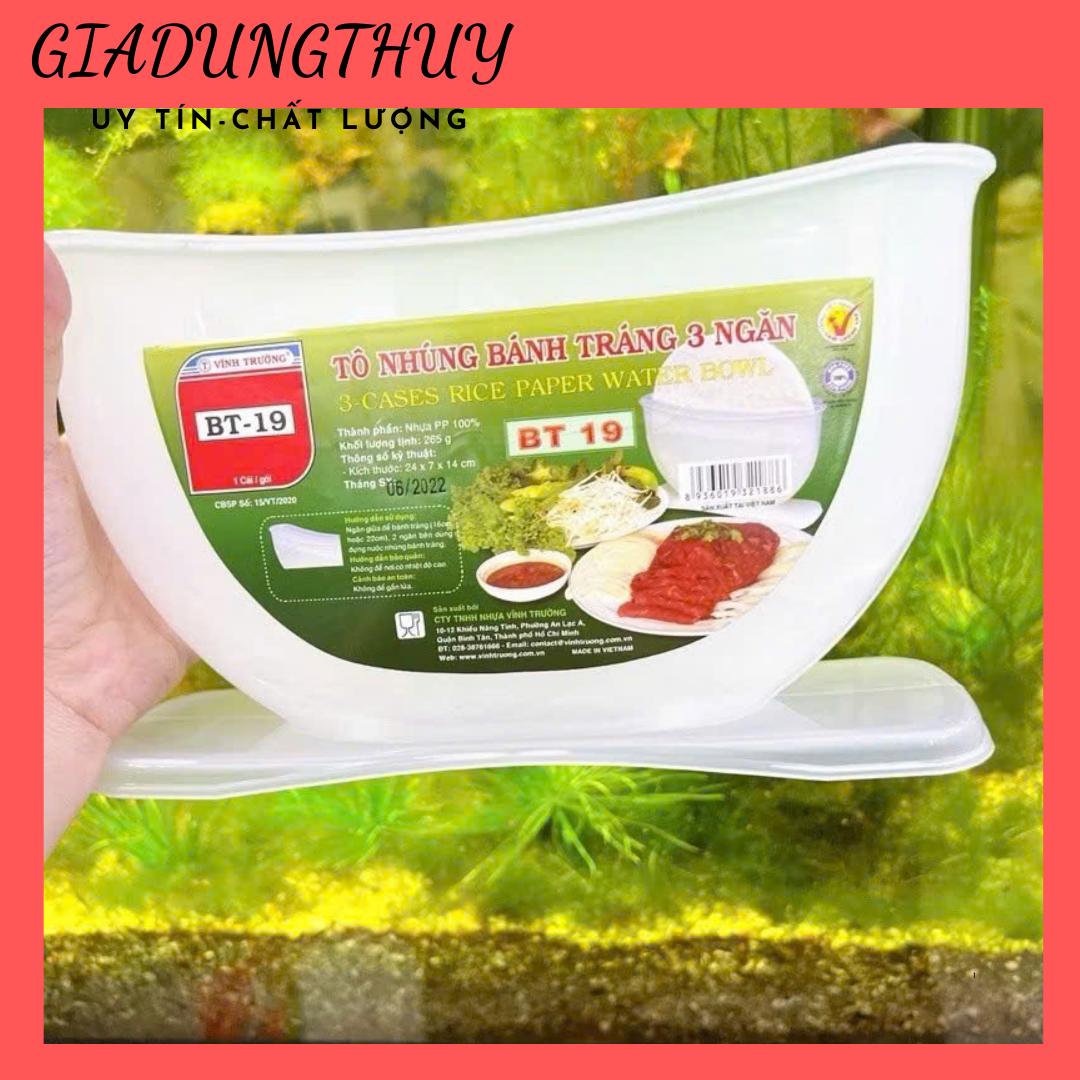 Tô nhúng bánh tráng BT NHỰA Vĩnh Trường 3 ngăn - Khay nhúng bánh tráng 3 ngăn cao cấp