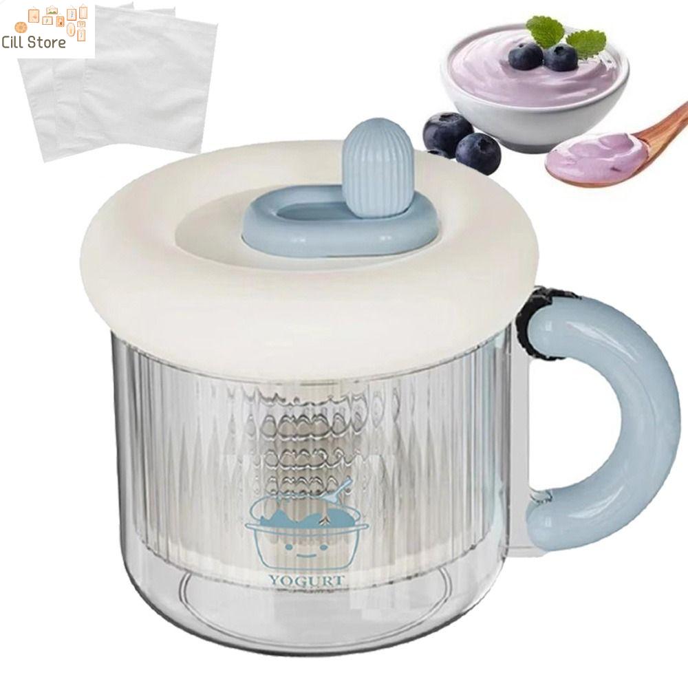 CILL Có thể tái sử dụng Dụng cụ lọc sữa chua Hy Lạp Lưới mịn Có thể giặt được Bộ lọc sữa chua tự làm Cấp thực phẩm Có nắp Máy làm sữa chua đặc Nhà bếp