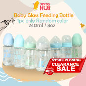 Unicorn Baby Glass Wide Neck Feeding Bottle, BPA-Free