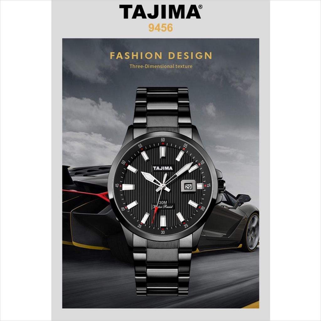 Jam Tangan Pria Analog Date 9456 Stainless Steel Anti Air 30 Meter Original Garansi + Free BOX Harga  141,250 rupiah*Gratis Ongkir