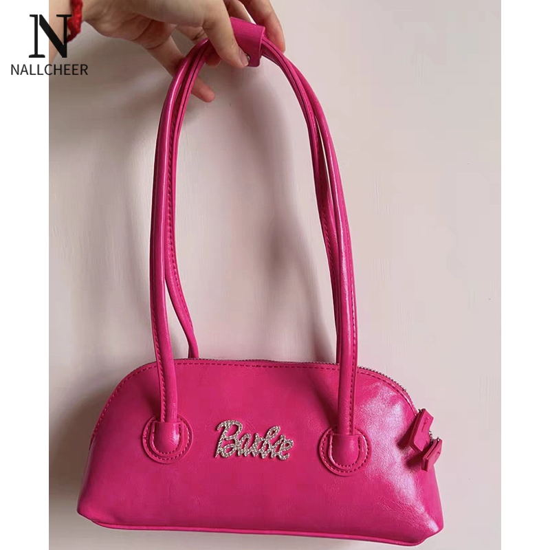 NALLCHEER Women's shoulder bag Barbie bag Rose Red Black Women Shoulder Bags  Handbag Oxford Cloth Girls Sling Bag Cellphone Bag Coin Pouches