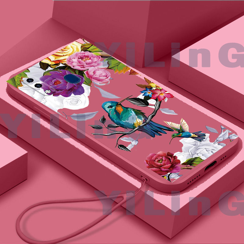 Cho Samsung A20 = Samsung A30 vỏ điện thoại với hoa và thiết kế hình chim phim hoạt hình TPU Bìa
