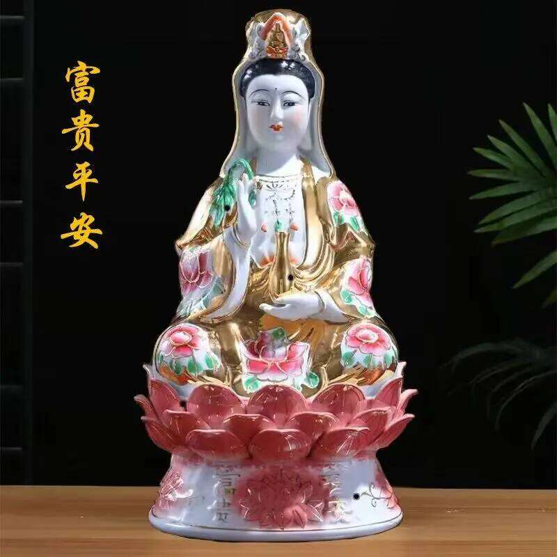 Tượng Quan Âm – Tác phẩm gốm sứ tinh xảo, đồ trang trí vẽ tay sáng tạo, điêu khắc sứ trắng chất lượng cao