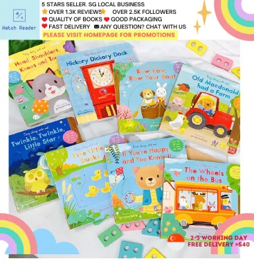 [SG Stock] Sing Along With Me The Wheels on the Bus Interactive Tabs Children Story Book QR Code Toddler Kids TOT Nursery Rhymes/ Twinkle Twinkle / Row Row Row The Boat / Old McDonald / board book
