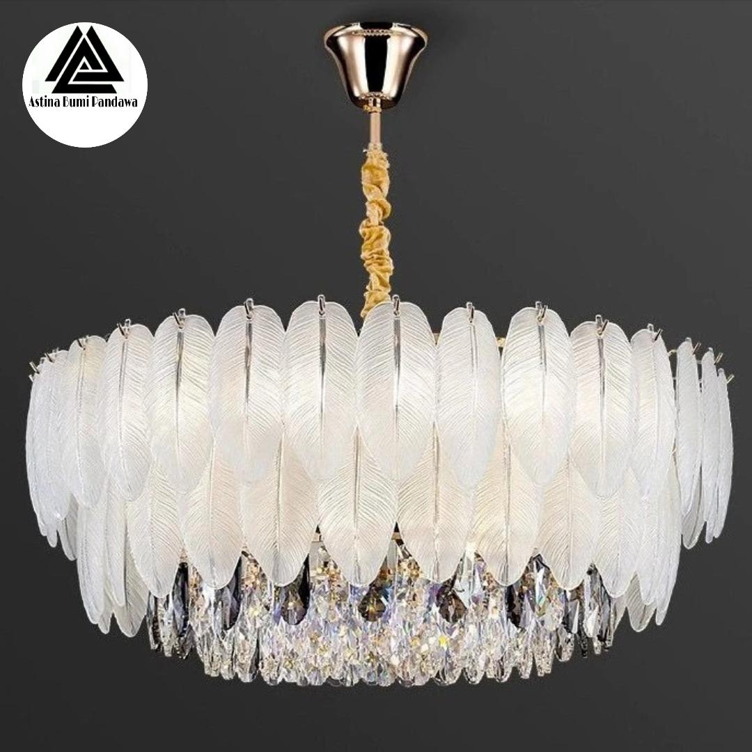 LAMPU HIAS GANTUNG KRISTAL MEWAH FITTING / LAMPU LANGIT LANGIT MEWAH / LAMPU GANTUNG BULAT - 6541-80 Harga 2,216,250 rupiah*Gratis Ongkir