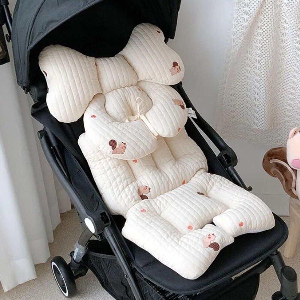 Phụ kiện xe đẩy em bé Đệm ghế ô tô miếng đệm bảo vệ sơ sinh hỗ trợ cổ và đầu trẻ sơ sinh giỏ hàng Nệm pram Xe đẩy tấm lót tháo được