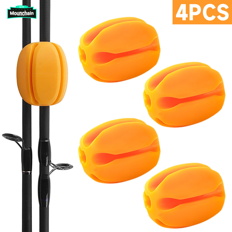 4pcs Silicone Fishing Rod Holder Straps Lightweight 5 Hole Fishing Tackle Ties Fly Fishing Accessories ราคา 142 บาท*ส่งฟรี