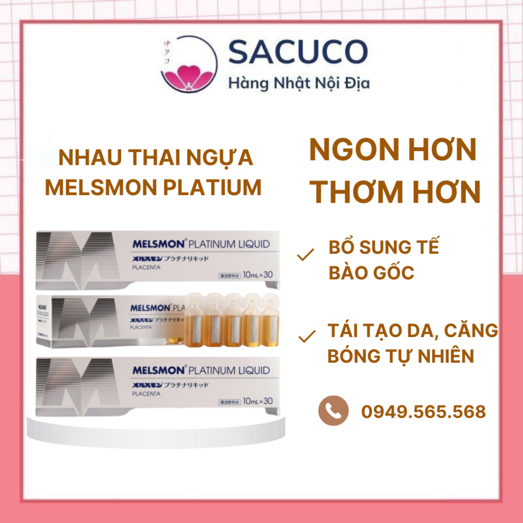 Nhau Thai Ngựa Melsmon Platinum Liquid Placenta