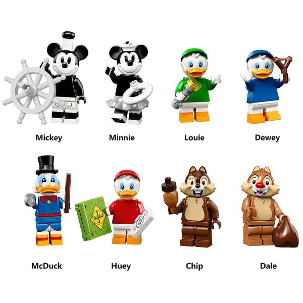 KELJTP Quà tặng trẻ em Chuột Mickey Đồ chơi hành động Mini Mô hình Gạch Anime Lắp ráp các khối Tượng nhỏ