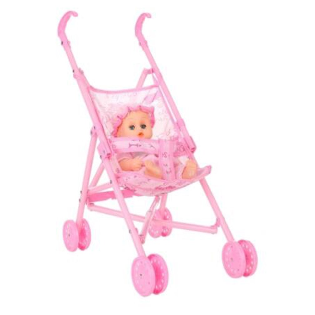 Baby Infant Doll Stroller Carriage Foldable With Doll For 12inch Doll