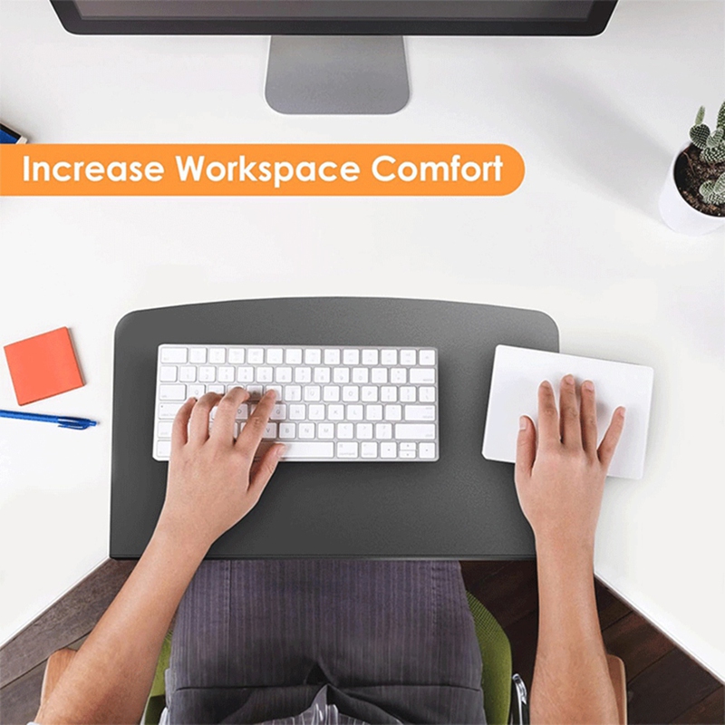 L-Shape Desk Platform Extender Attachment Clamp-on Corner Desk Connector Sleeve Plate, Black Corner Desk Mat