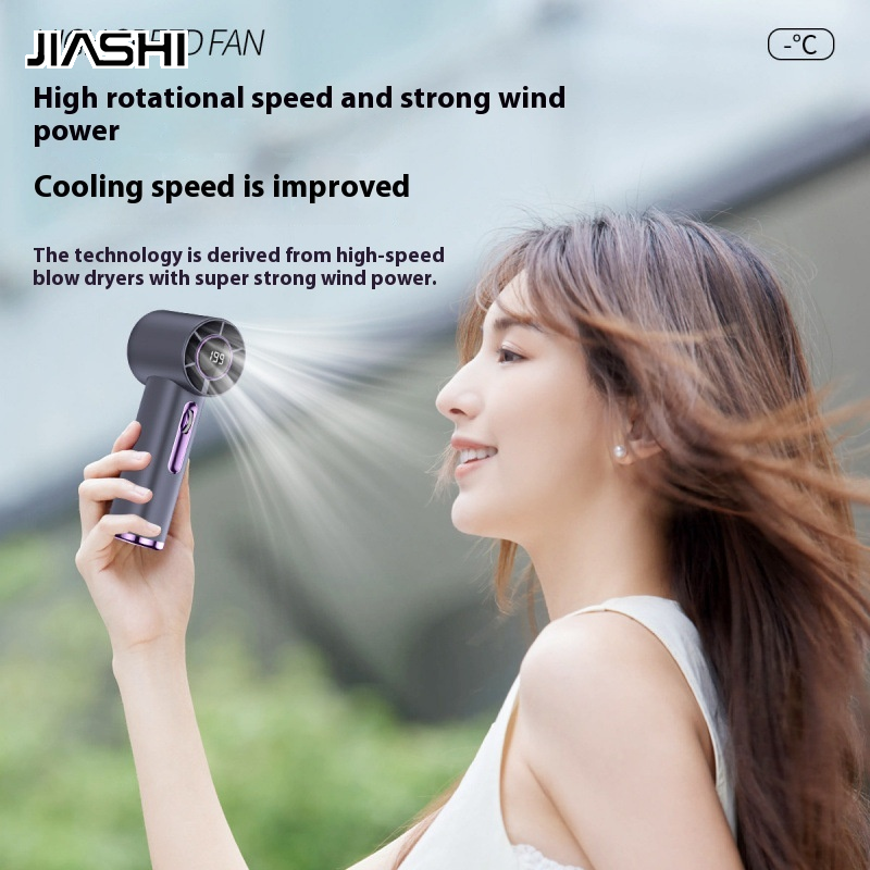 JIASHI T35 High-Speed Handheld Fan with LED Display and Infinite Speed Control ราคา 244 บาท*ส่งฟรี