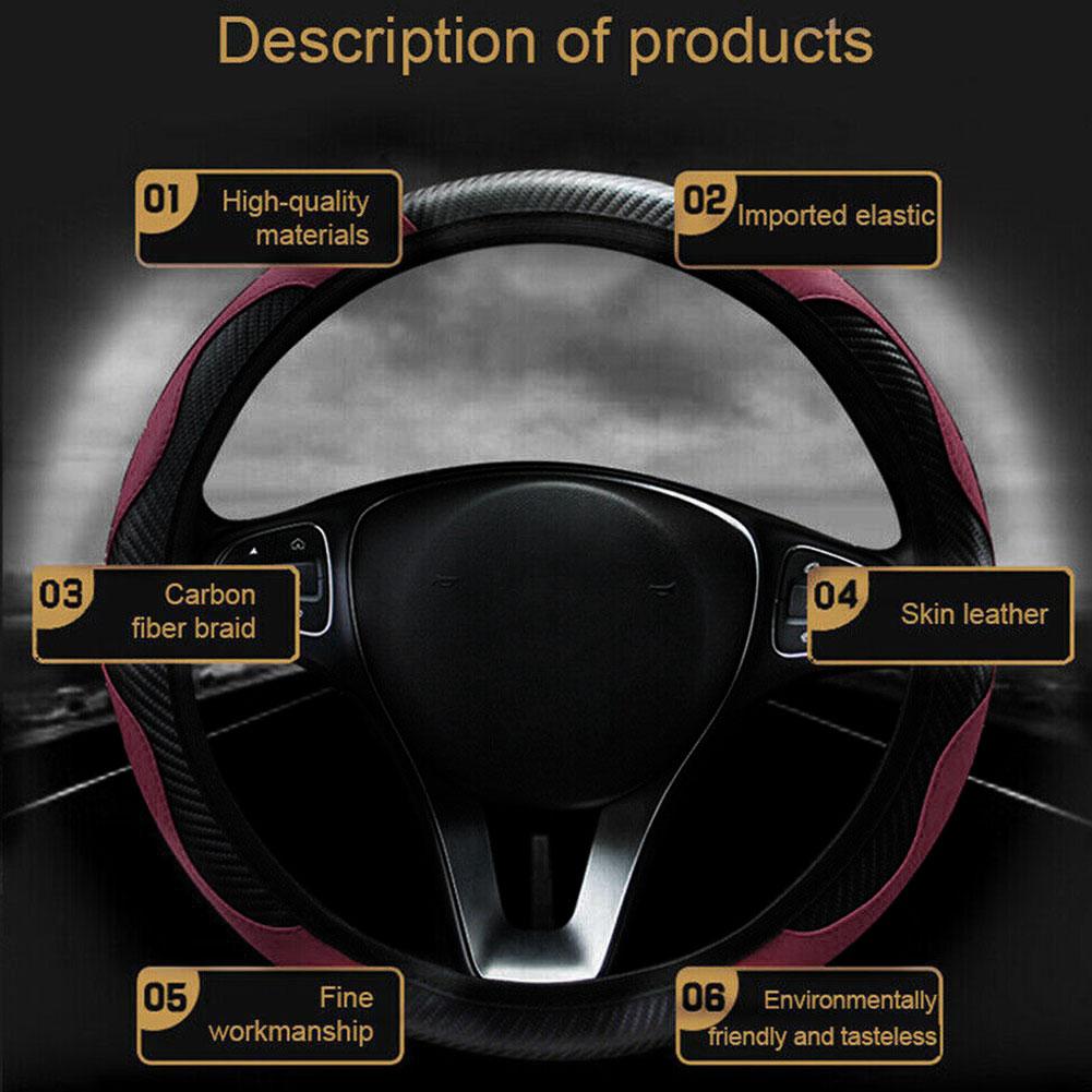 Car Steering Wheel Cover Anti-slip Accessories Universal 38CM/15inch O1K9