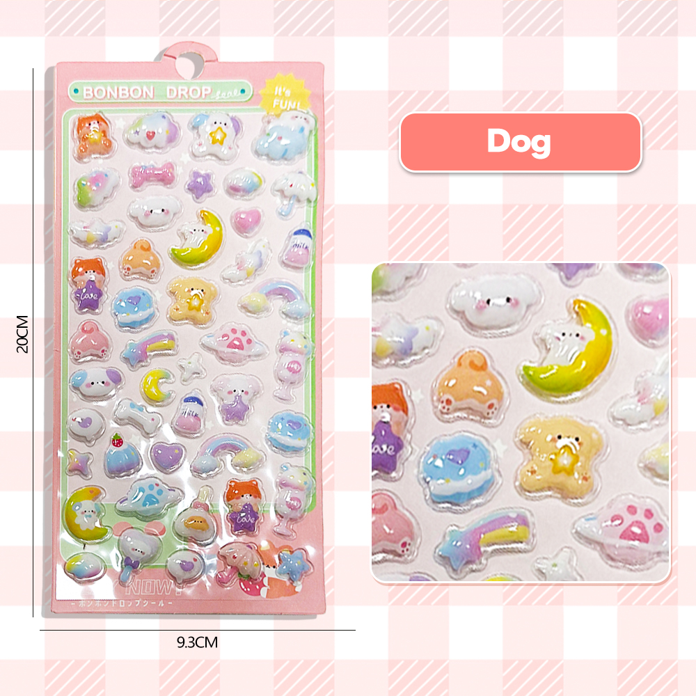 PAYOE Sticker Timbul Puffy Sticker Bonbon Drop Lucu Stiker 3D Anak DIY