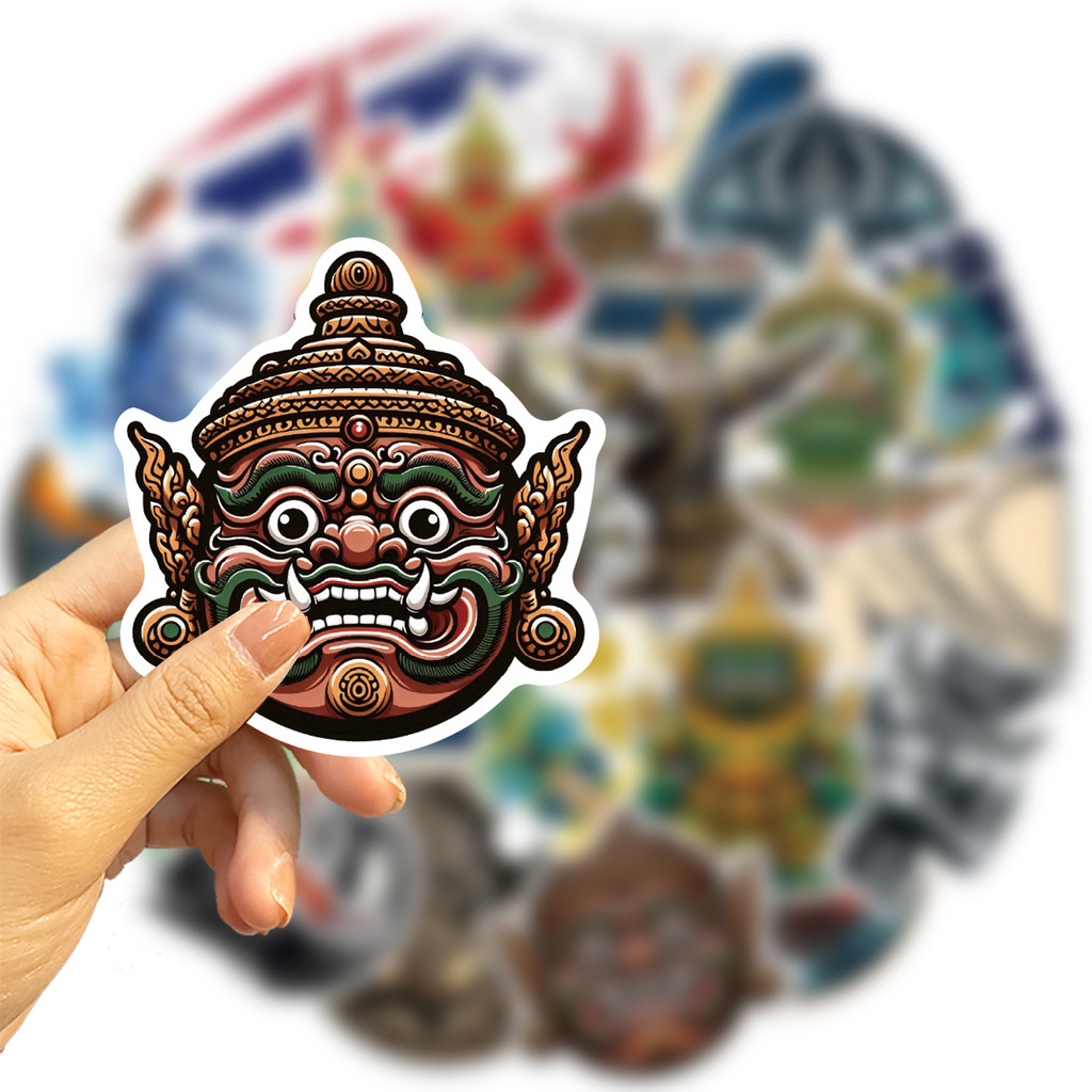 ยักษ์ พระพุทธเจ้า Thailand ไทย มวยไทย สงกรานต์ Phuket sticker vintage ticket สติกเกอร์กันน้ำ 25-50ชิ้น ราคา  35 บาท*ส่งฟรี
