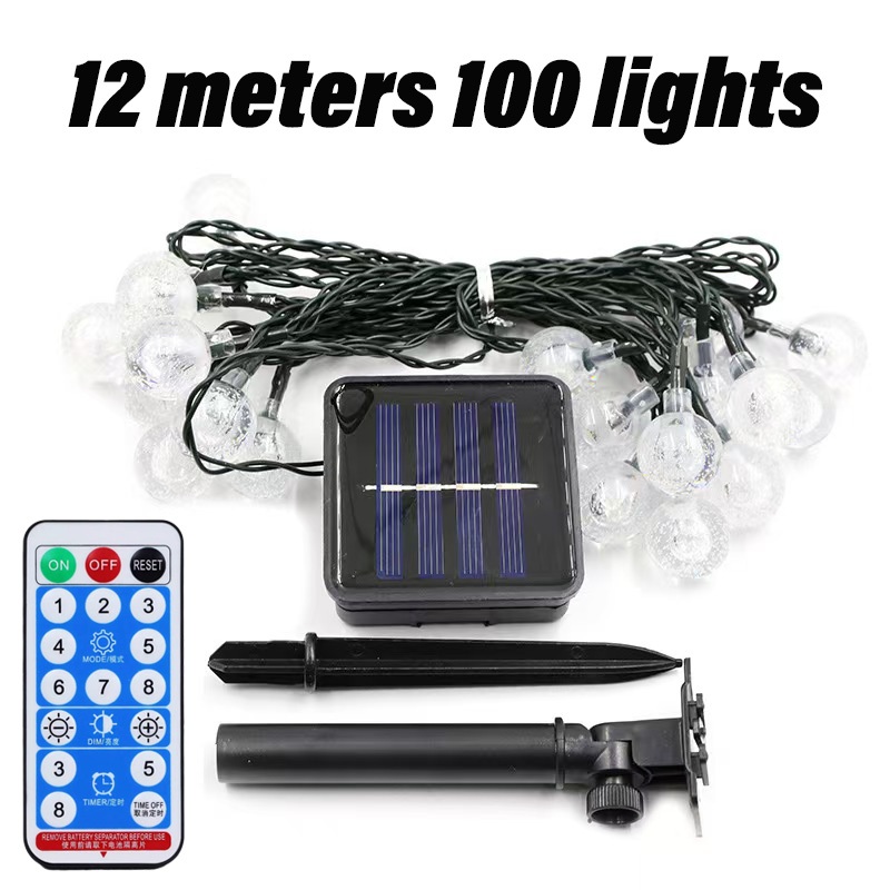 7/12m LED Solar Series String Christmas Warm Lights Bulb Outdoor String Light waterproof