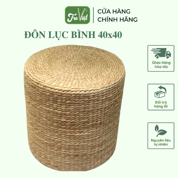 Đôn Ngồi Lục Bình - Đôn Bèo Tây - Bàn Trà cao 40x40 dùng trang trí nhà cửa - Round Ottoman