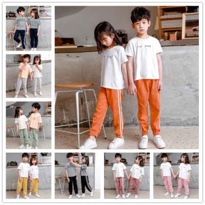 Welove 2-10Y Casual Long Pants Kids Girls Boys Clothing Cotton Slacks Linen Trousers Korean Style Sport Pants
