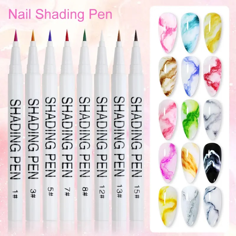 NailCo Blooming Pen Gel 1Pcs Colorful Painting Polish DIY Nail Art Smudge Ink Drawing Abstract Pen Water Dye Manicure Tool Gel