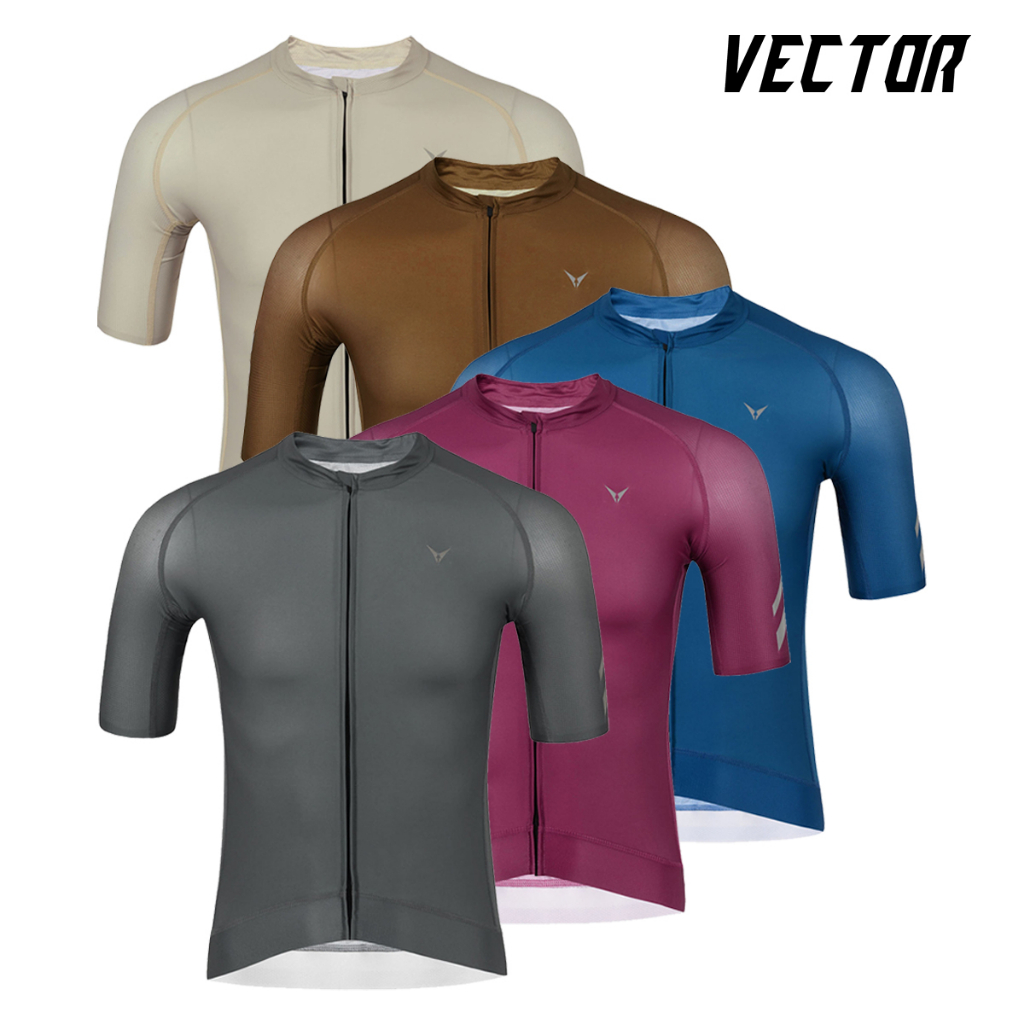 Vector đi lên ngày và đêm áo đi xe đạp. Vải Miti Ý cao cấp với logo phản quang an toàn.