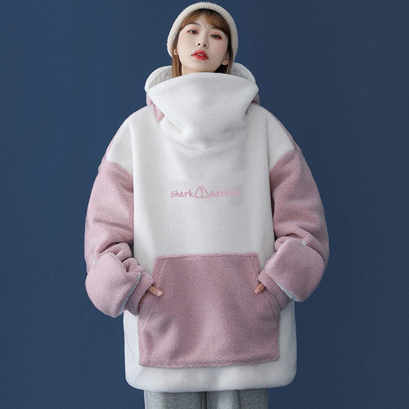 [phci] Weihnachten Hoodie Paar Outfit Lamm wolle Mode jacke Frauen lose und lustige Kleidung für Mädchen kpop warme Hoodies Pullover ราคา  1,695 บาท*ส่งฟรี