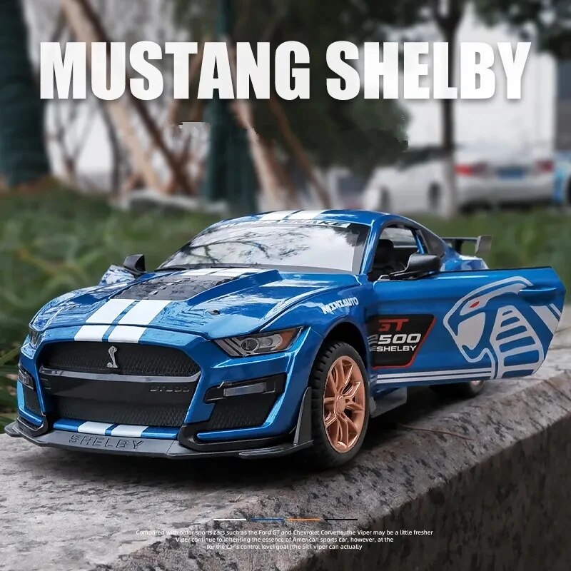 1:32 Ford Mustang Shelby GT500 Alloy Sports Car Simulation Model Diecast Metal Car Model Sound And Light Collection Toys Boys Free Shipping