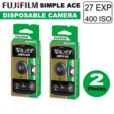 2 x FUJIFILM 35mm Disposable Single Use Film Camera Simple Aces - ISO 400 - 27 Exposure