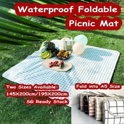 Art Living SG Waterproof Foldable Picnic Mat 100x150cm/150X200cm/200X200cm Outdoor Camping Beach Blanket Travel Mat Baby Play Mat