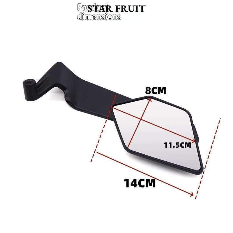 STAR FRUIT⭐ Universal Motorcycle Electric Bike Aero Wing Side Mirror with Durable Plastic Frame and Square Reflective Surface for Adventure Riding Giá 127,000 Đồng*Miễn phí vận chuyển