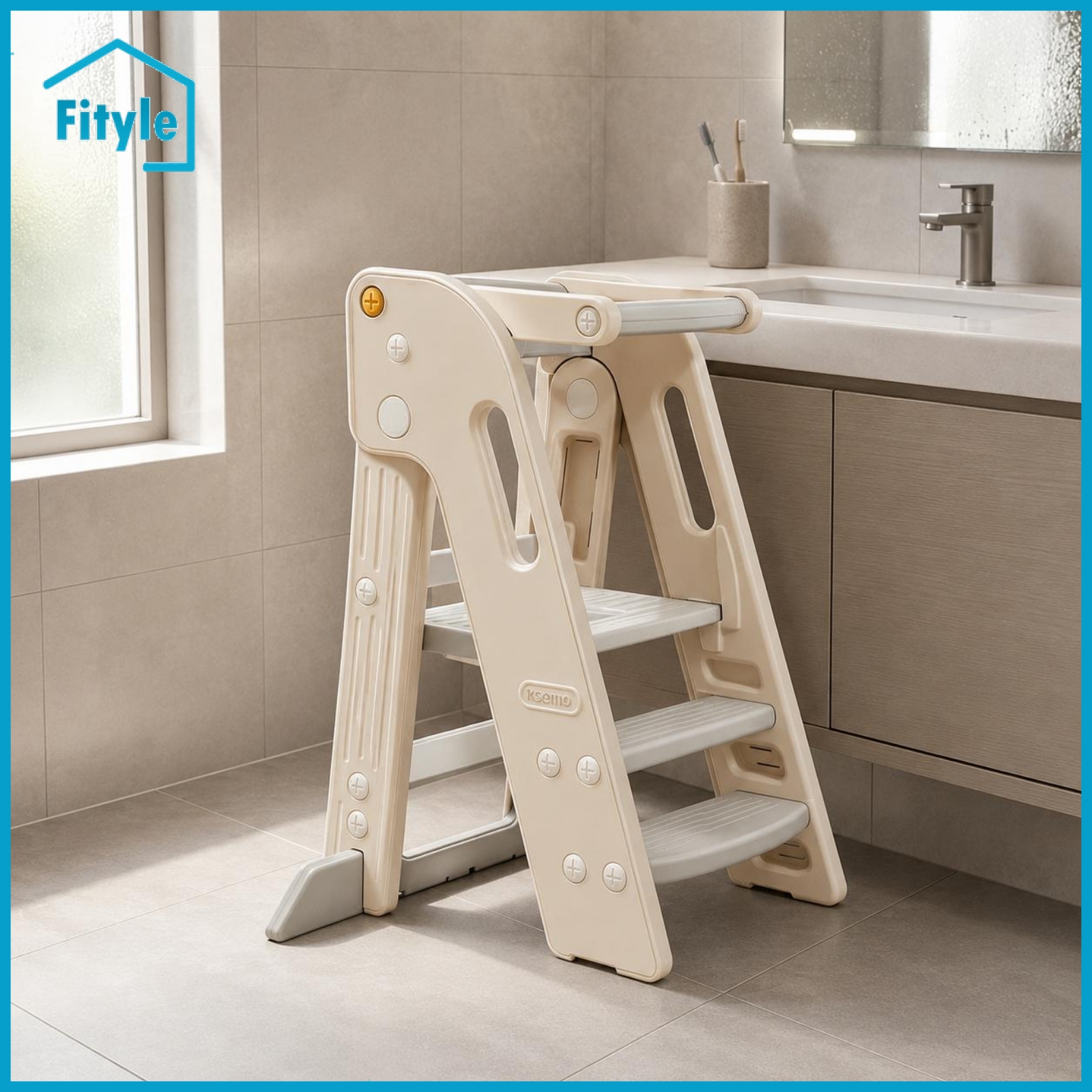 Fityle Safety Foldable Learning Platform Side Cutouts Children's Learning Platform Stability Pads Kids Furniture Easy Assembly for Bathroom ราคา 3,565 บาท*ส่งฟรี