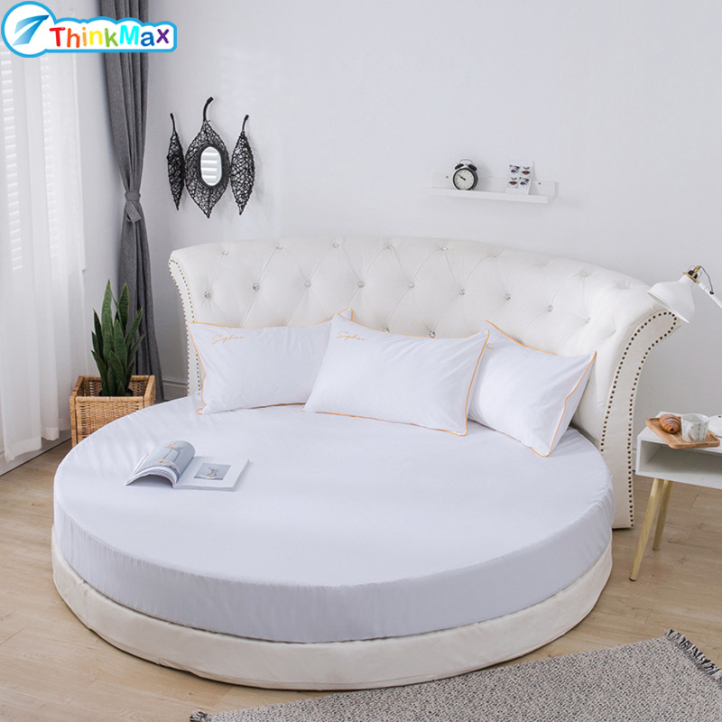 Round Bed Mattress Cover Cotton Protector for Bedding 220cm Diameter ราคา 832 บาท*ส่งฟรี