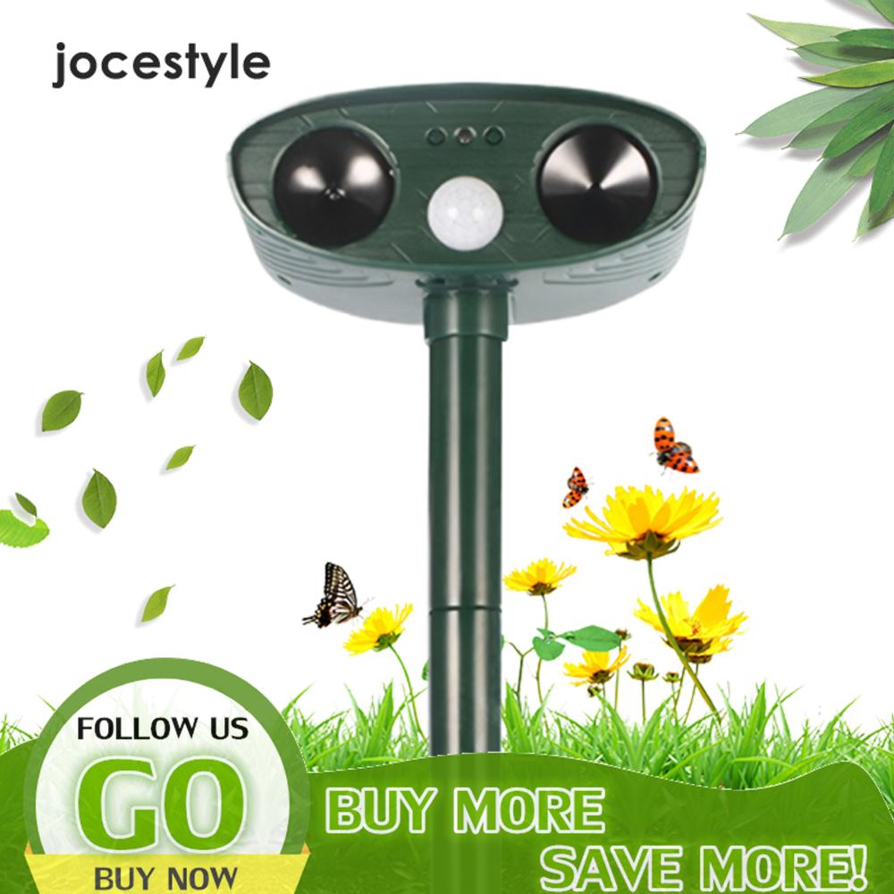 【New Arrival】 Solar Animal Deterrent 26 FT Range Ultrasonic Animal Repeller Rat Bird Defender with Motion Sensor for Dog Cat Bird Rat ราคา 476 บาท*ส่งฟรี