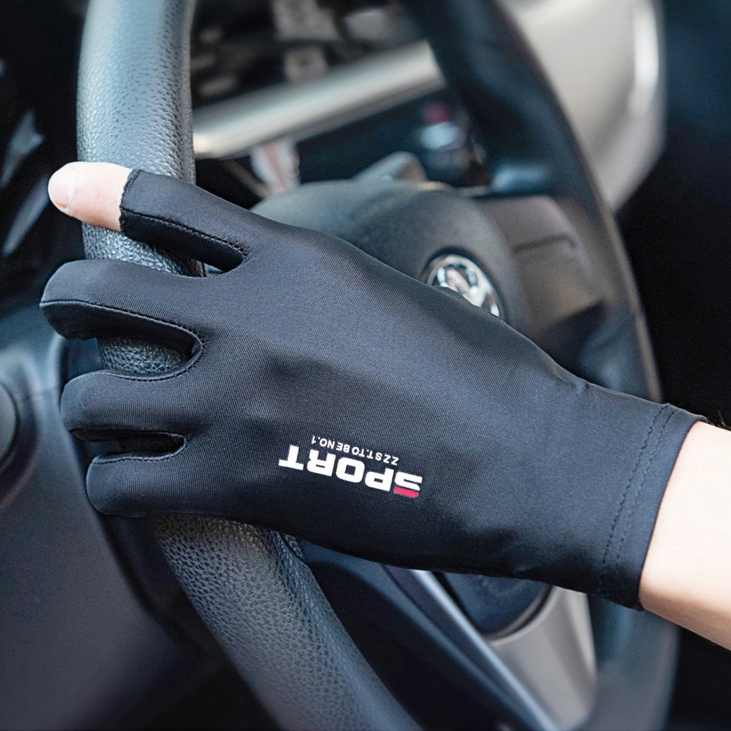Găng tay lái xe chống nắng UV bằng lụa lạnh thoáng khí tiện lợi-Randy888