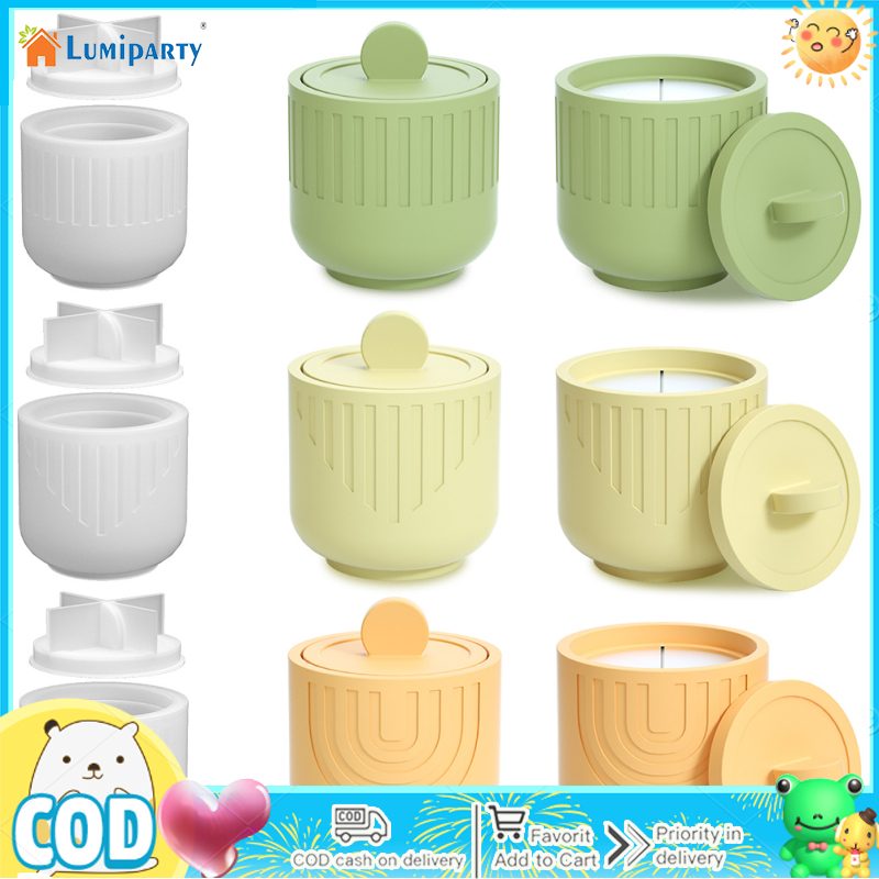 Silicone Candle Mold Use Candle Holder With Lids Candles Resin Mould Epoxy Resin Casting Molds DIY For Candle Making Supplies Scented Candles Soaps Making Home Decoration ราคา 116 บาท*ส่งฟรี