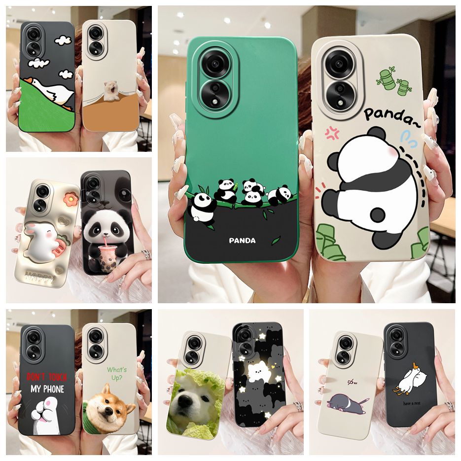 Đối với Oppo A78 4G trường hợp cph2565 dễ thương hoạt hình gấu trúc bìa chống Sốc Ốp điện thoại cho OPPO A78 oppoa78 4G ốp chất liệu TPU mềm 6.43 ''vỏ