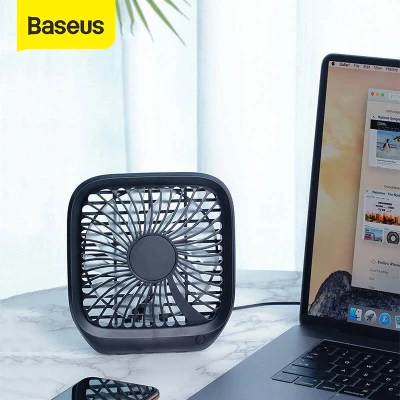 Baseus Foldable Mini USB Fans Car Back Seat Cooler Fan Portable Air Cooling Fan for Home Travel Car Headrest Desktop Office Fans