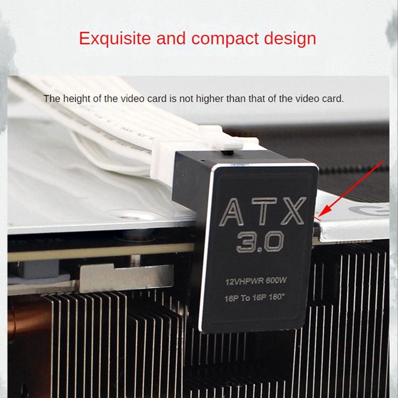(WADP) ATX3.0 16Pin Male to 16Pin Female Power Supply Adapter PCIe 5.0 12VHPWR 16Pin 12+4Pin Male GPU Power Cable Connector