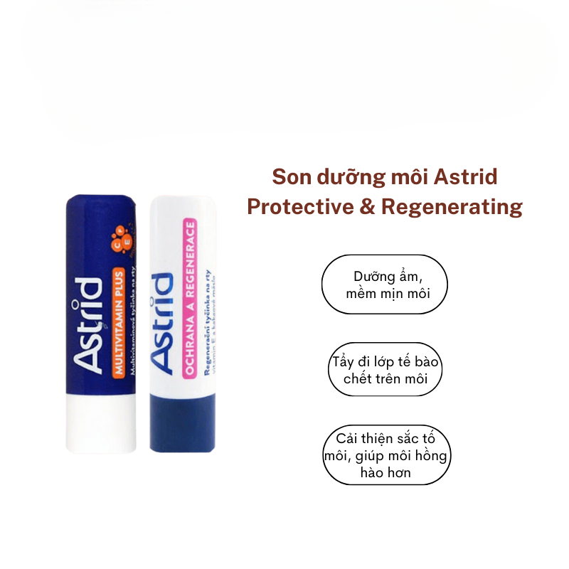 Son dưỡng môi Astrid Protective & Regenerating 4.7g từ mỡ hươu giúp môi căng mọng mịn mượt tức thì - H.E.E COSMETIC