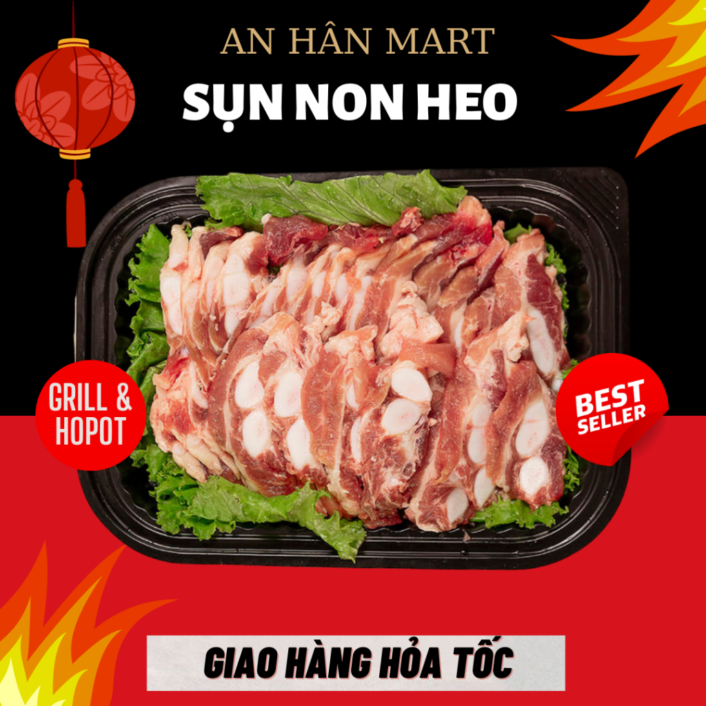 Sụn non heo, sườn sụn heo ăn lẩu nướng khay 500g