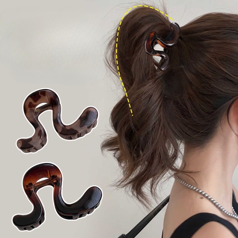 คลิปหนีบผมอะคริลิกแบบเรียบง่ายสำหรับผู้หญิง กิ๊บติดผมทรงหางม้าสูง เครื่องประดับแฟชั่นเกาหลี ราคา 2 บาท*ส่งฟรี