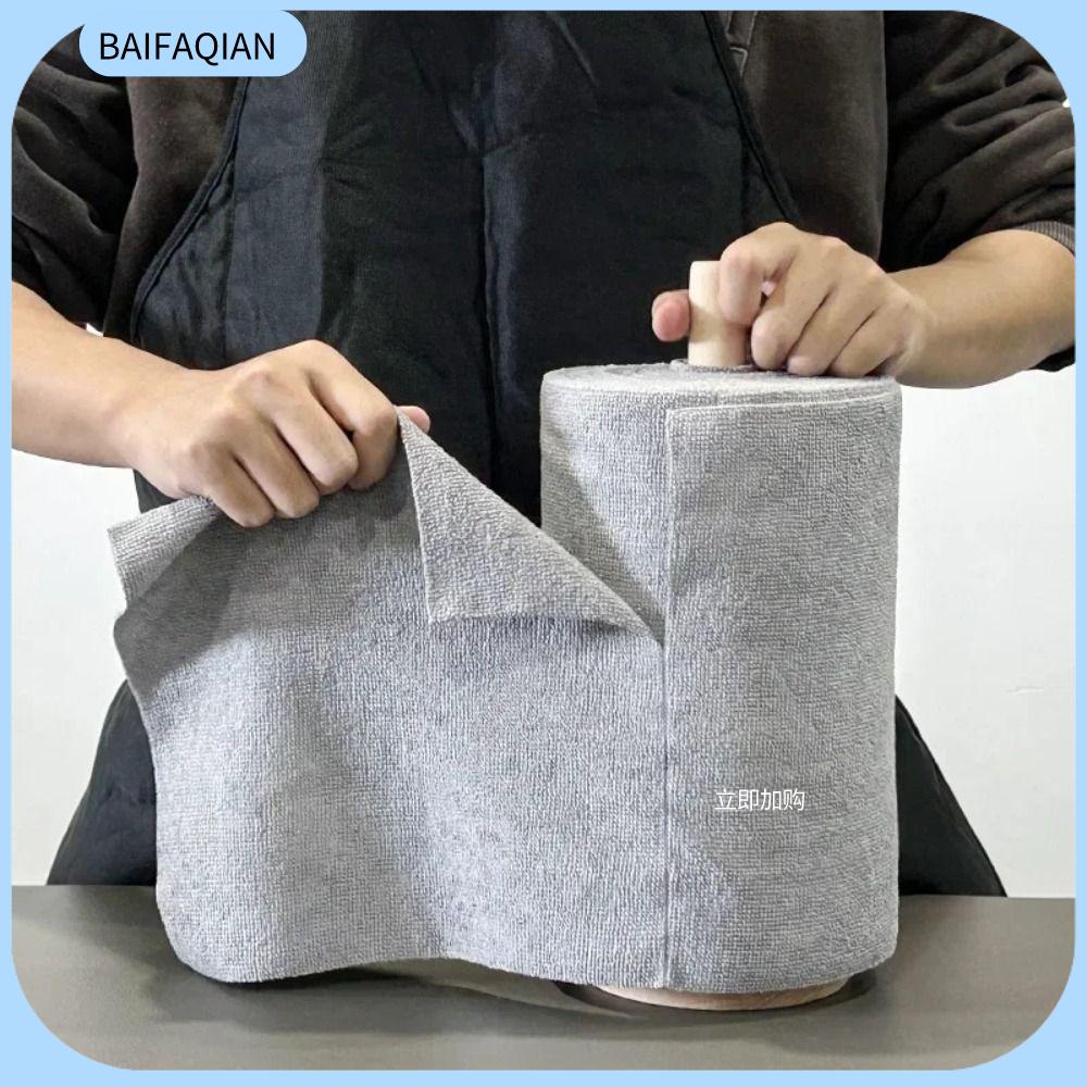 BAIFAQIAN 20PCS/Roll Tái sử dụng Khăn vi sợi Thay thế Thấm hút Giẻ lau đĩa dầu chống dính  Lau chùi Khăn lau bát đĩa nhà bếp