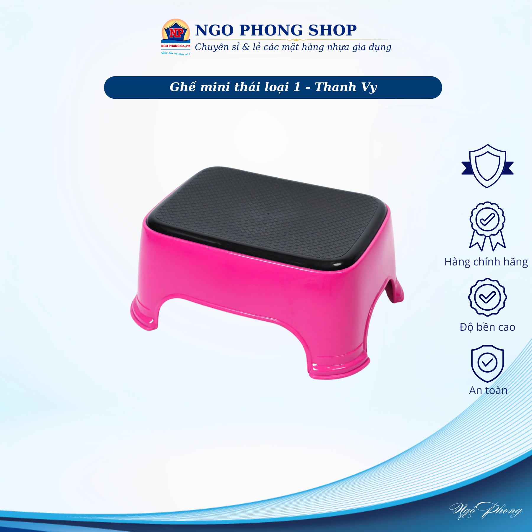 Ghế mini thái Thanh Vy (1). Thiết kế tiện lợi, chắc chắn, chân chóng trượt. Độ bền cao.