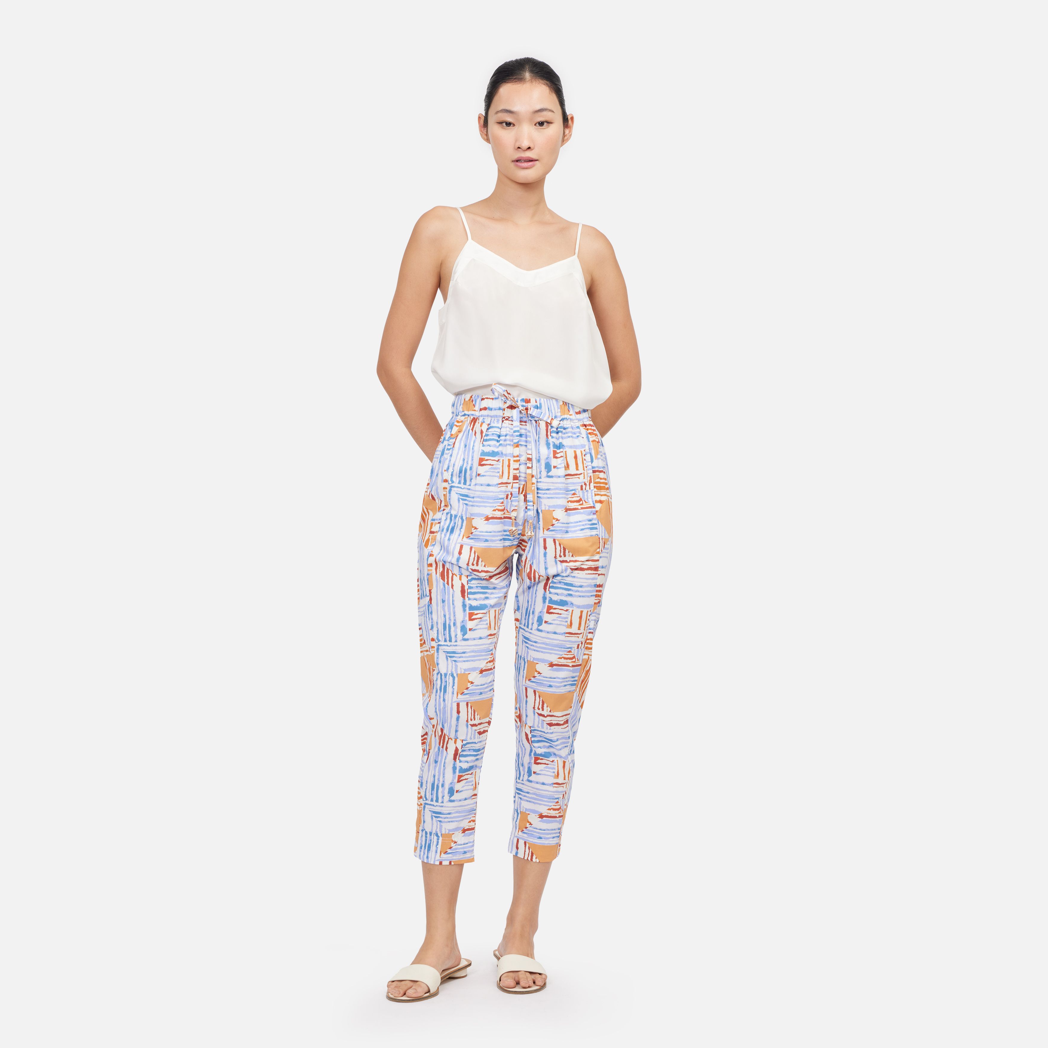 Line Compose Cotton Pull On Pants - Purple/Orange ราคา 1,681 บาท*ส่งฟรี