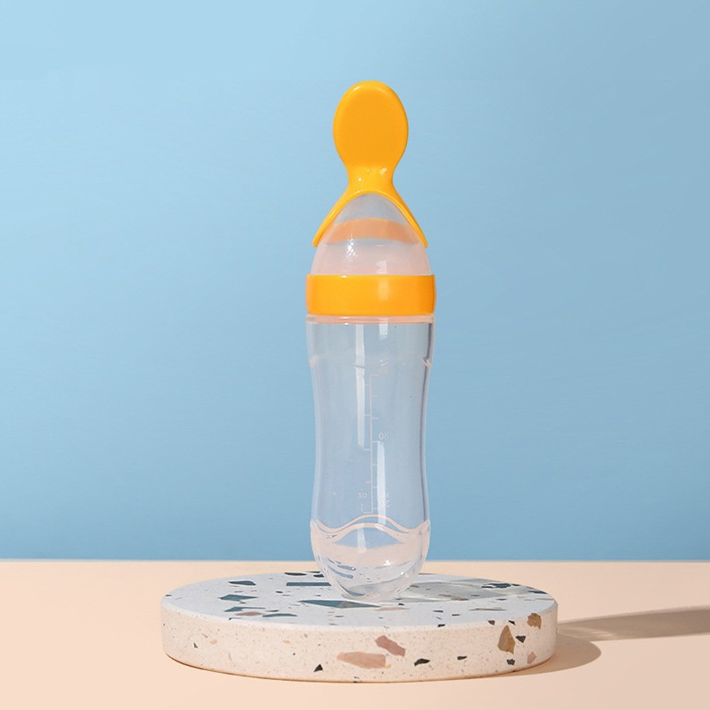 Spoon Bottle Feeder Feeding Silicone Squeeze Baby Spoon Kid Grade