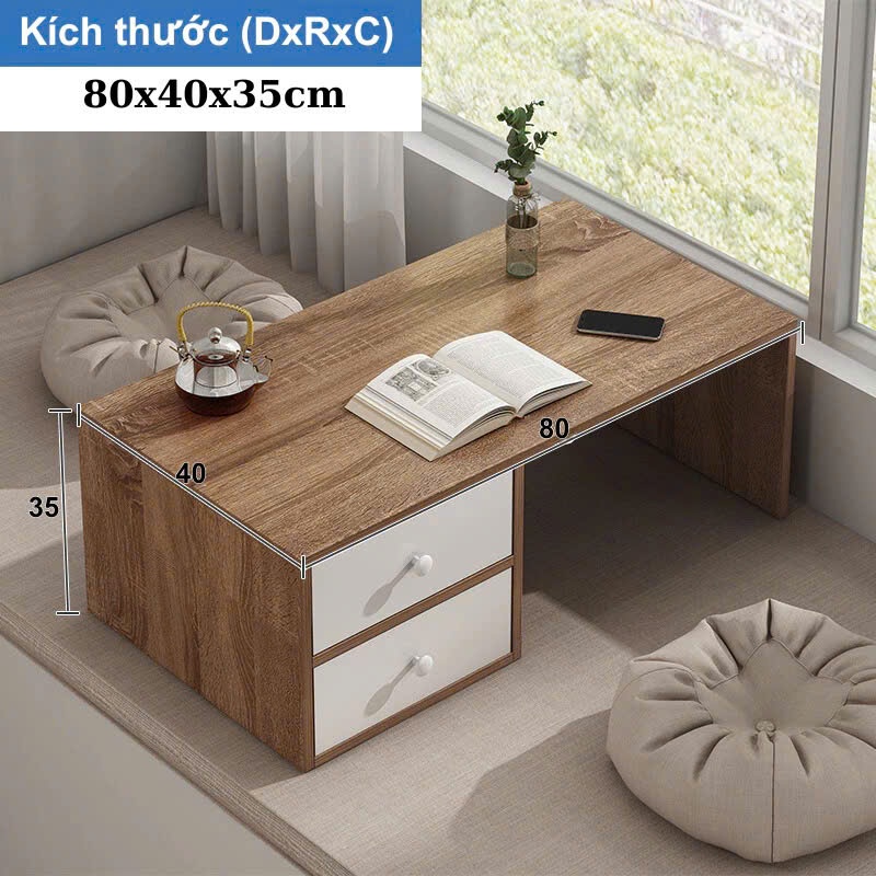 Bàn Trang Điểm Ngồi Bệt Có Ngăn Kéo - Bàn Làm Việc Ngồi Bệt Gỗ MDF Cao Cấp - 3C Store
