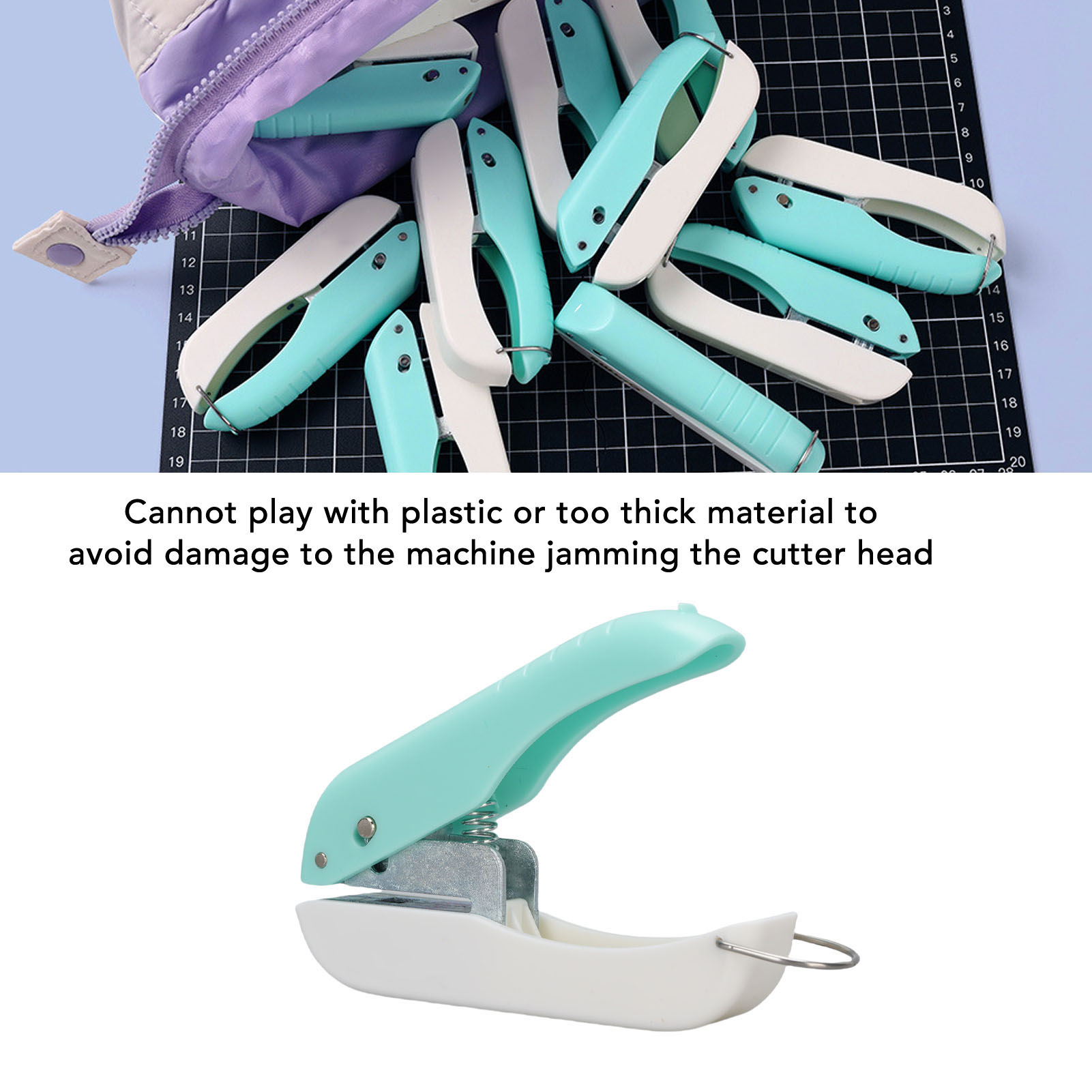 Pocreation lỗ vuông đấm cầm tay lỗ đơn puncher cho giấy thủ công với xây dựng trong bào container dễ dàng để sử dụng thiết kế di động Dụng cụ đục lỗ cho scrapbooking cardstock