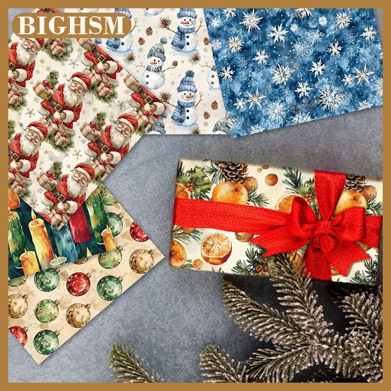 BIGHSM Giáng sinh sổ lưu niệm giấy Pad 12 tờ 6x6 long lanh hoa giấy bông tuyết in một mặt cardstock 160GSM Giấy Thủ Công trang trí không chứa axit cho Album ảnh nền thẻ làm 12 thiết kế
