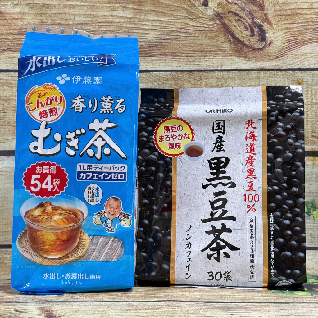 Combo Trà Nhật Không Caffein Uống Hằng Ngày - Trà Đậu Đen Orihiro + Trà Lúa Mạch Mugicha